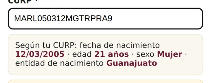 La CURP muestra lo que dice de ti