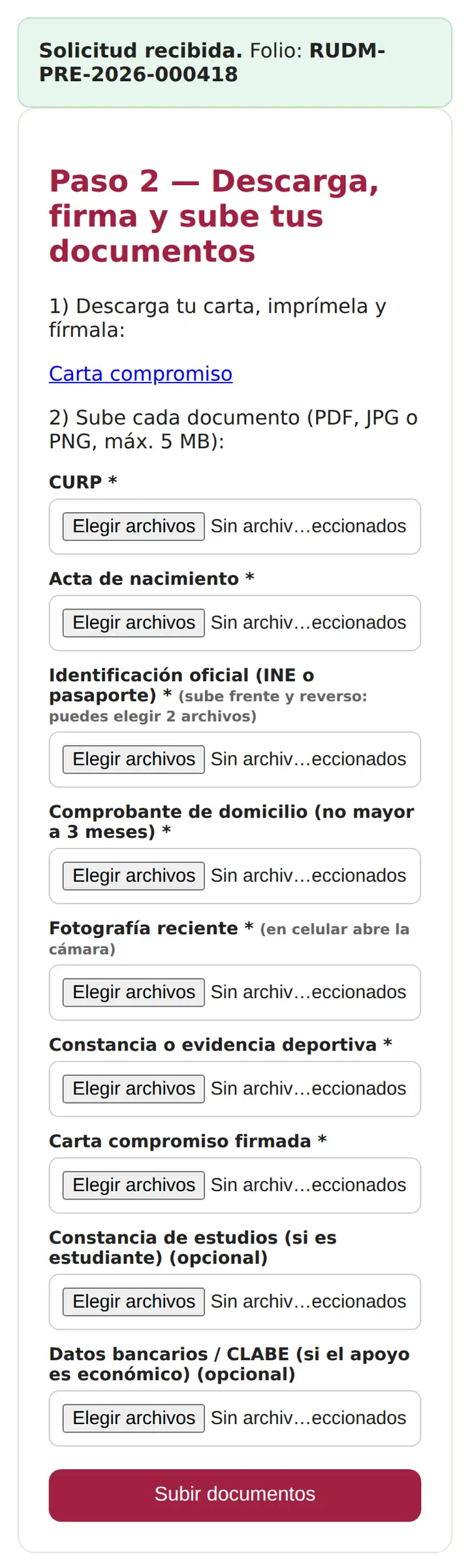 Paso 2 · Descarga, firma y sube tus documentos