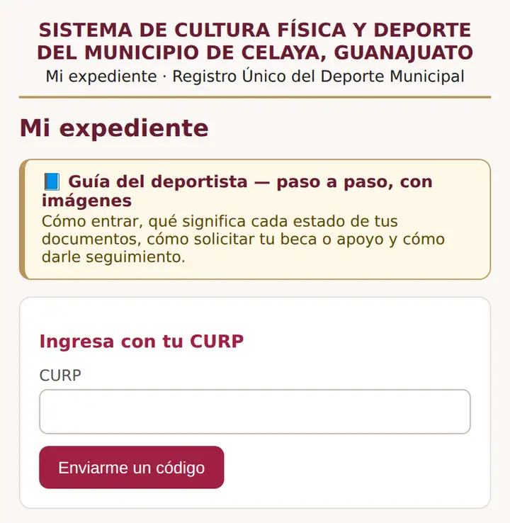 Ingresa con tu CURP