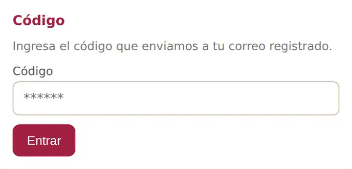 Escribe el código que te llegó al correo
