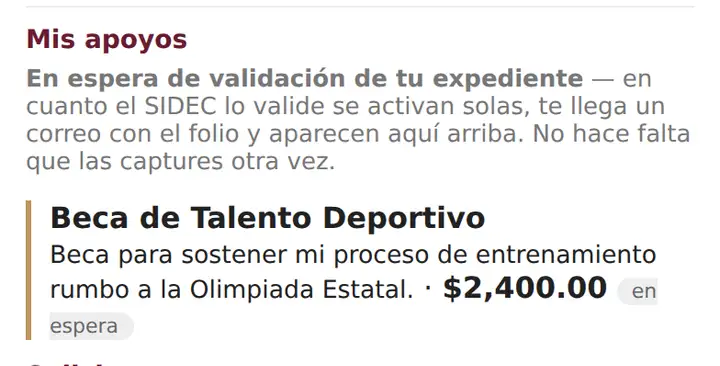 La solicitud en espera, en tu expediente
