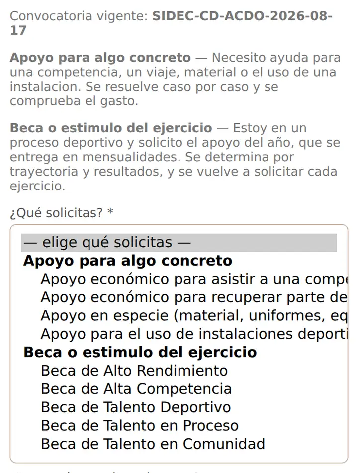 Qué solicitas