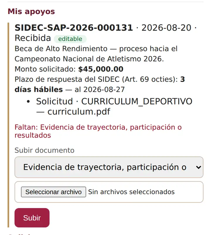 Tu solicitud y su plazo